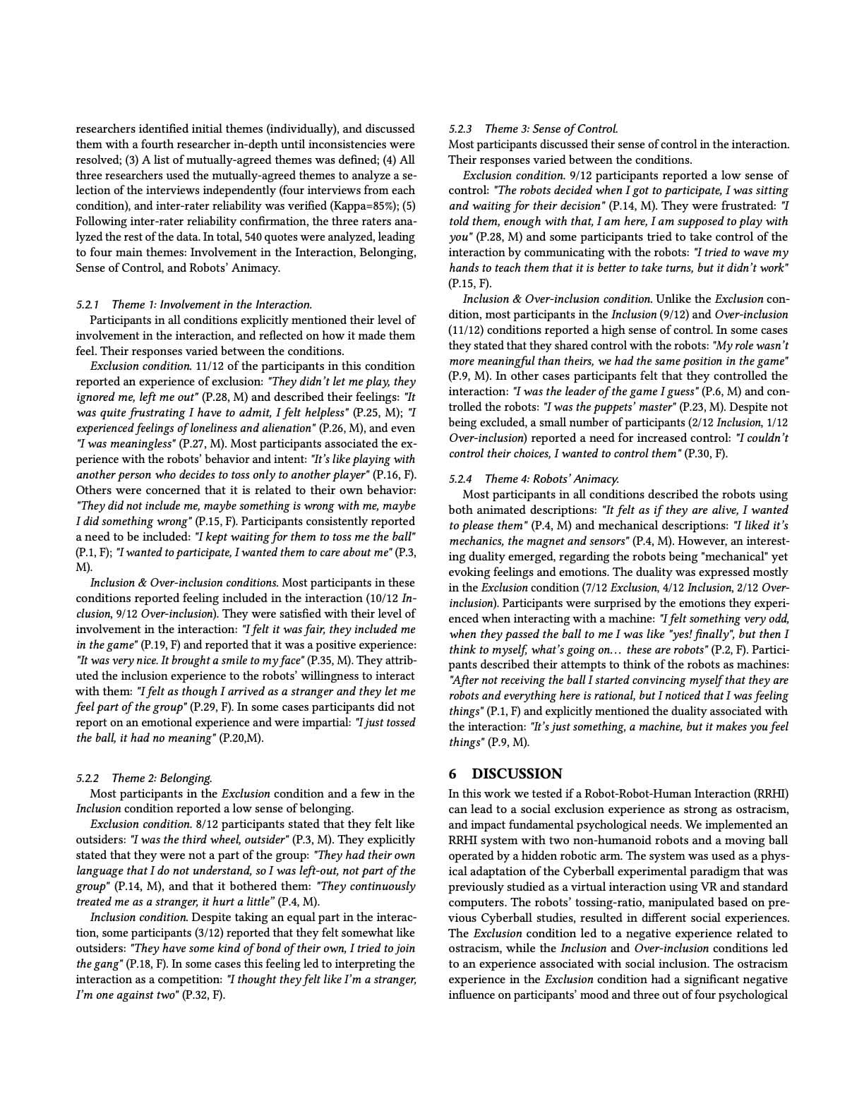 Excluded by Robots - A Human-Robot-Robot Interaction study, page 7